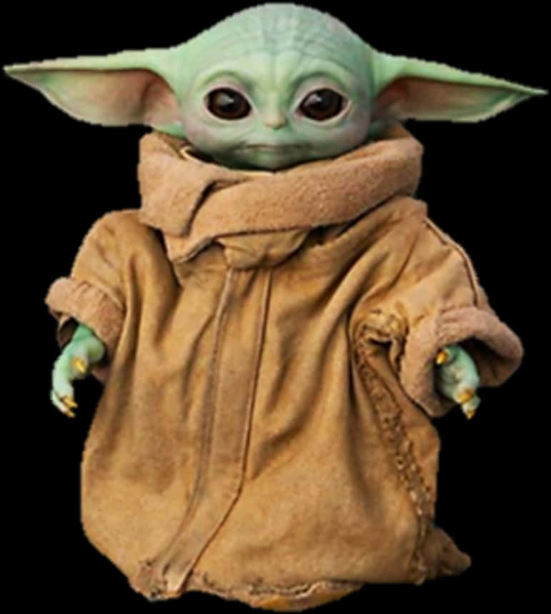 Baby Yoda Character Portrait PNG