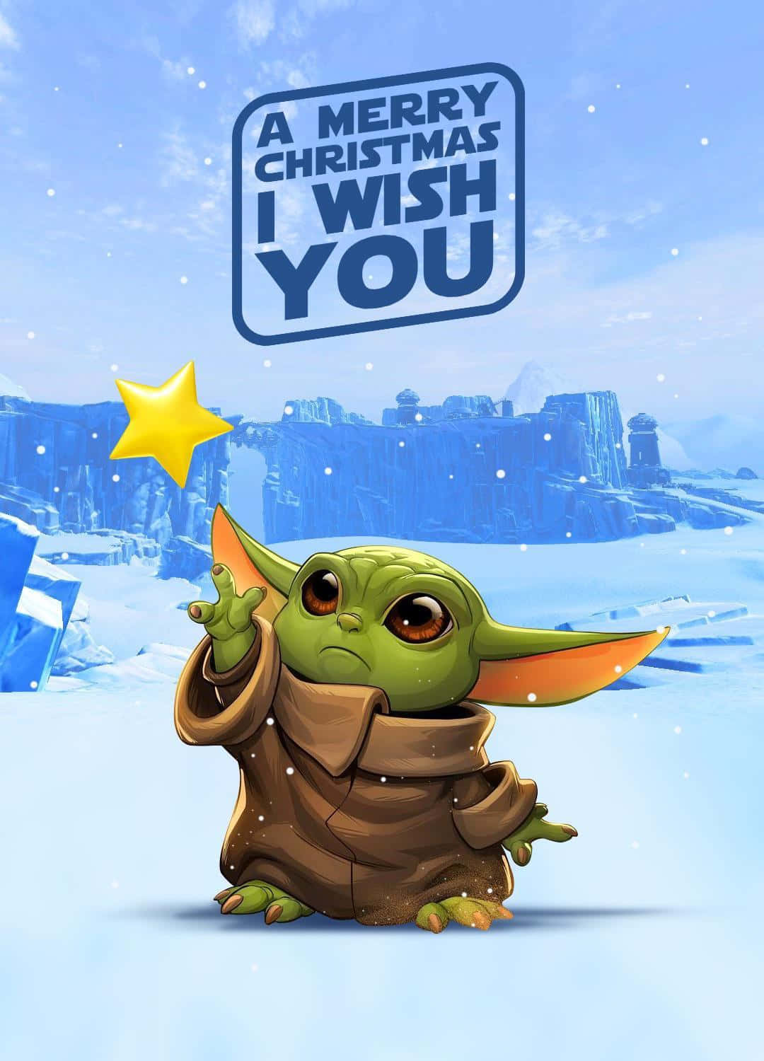 Baby Yoda Christmas Card Wallpaper