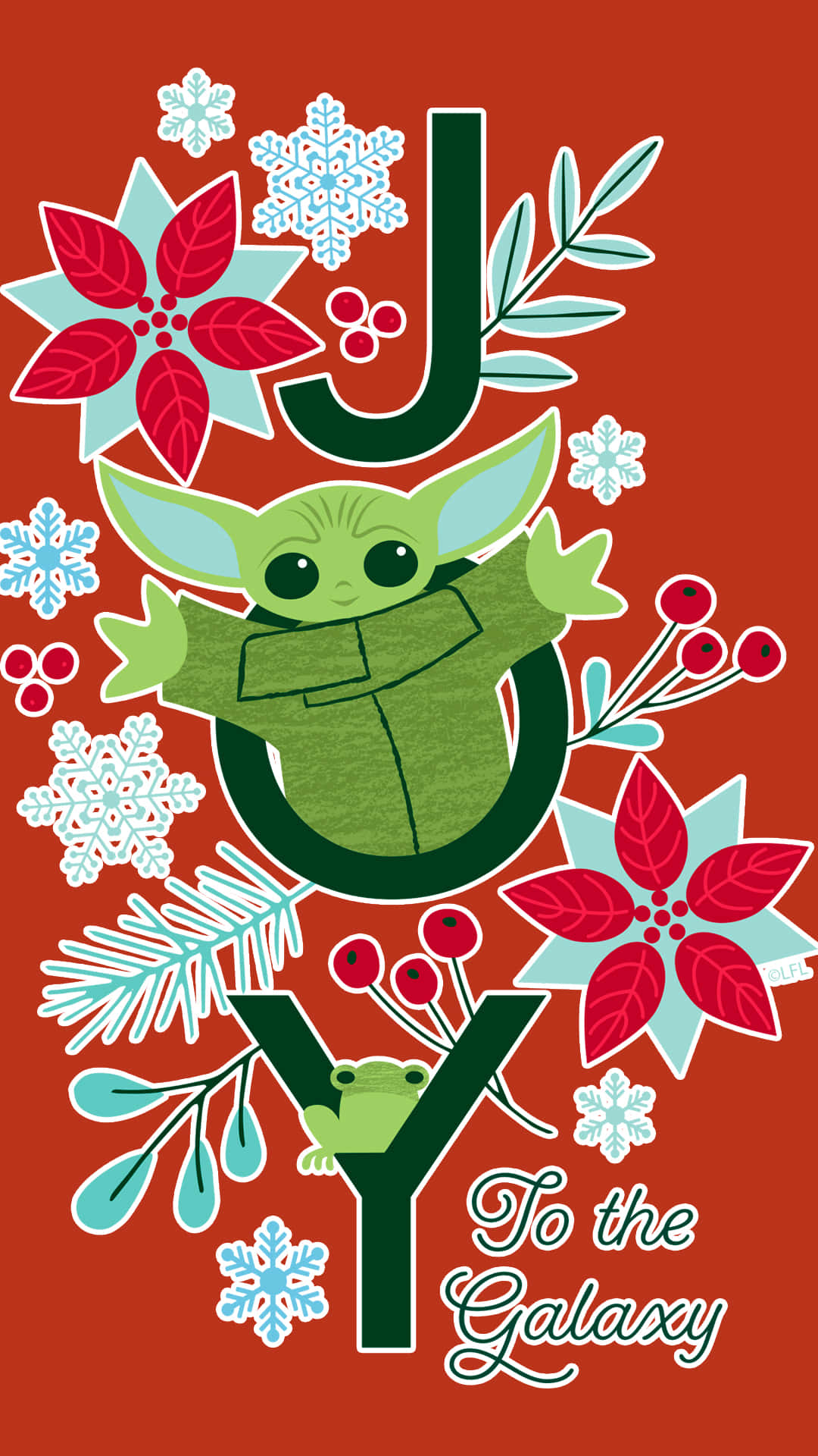Baby Yoda Christmas Banner Wallpaper