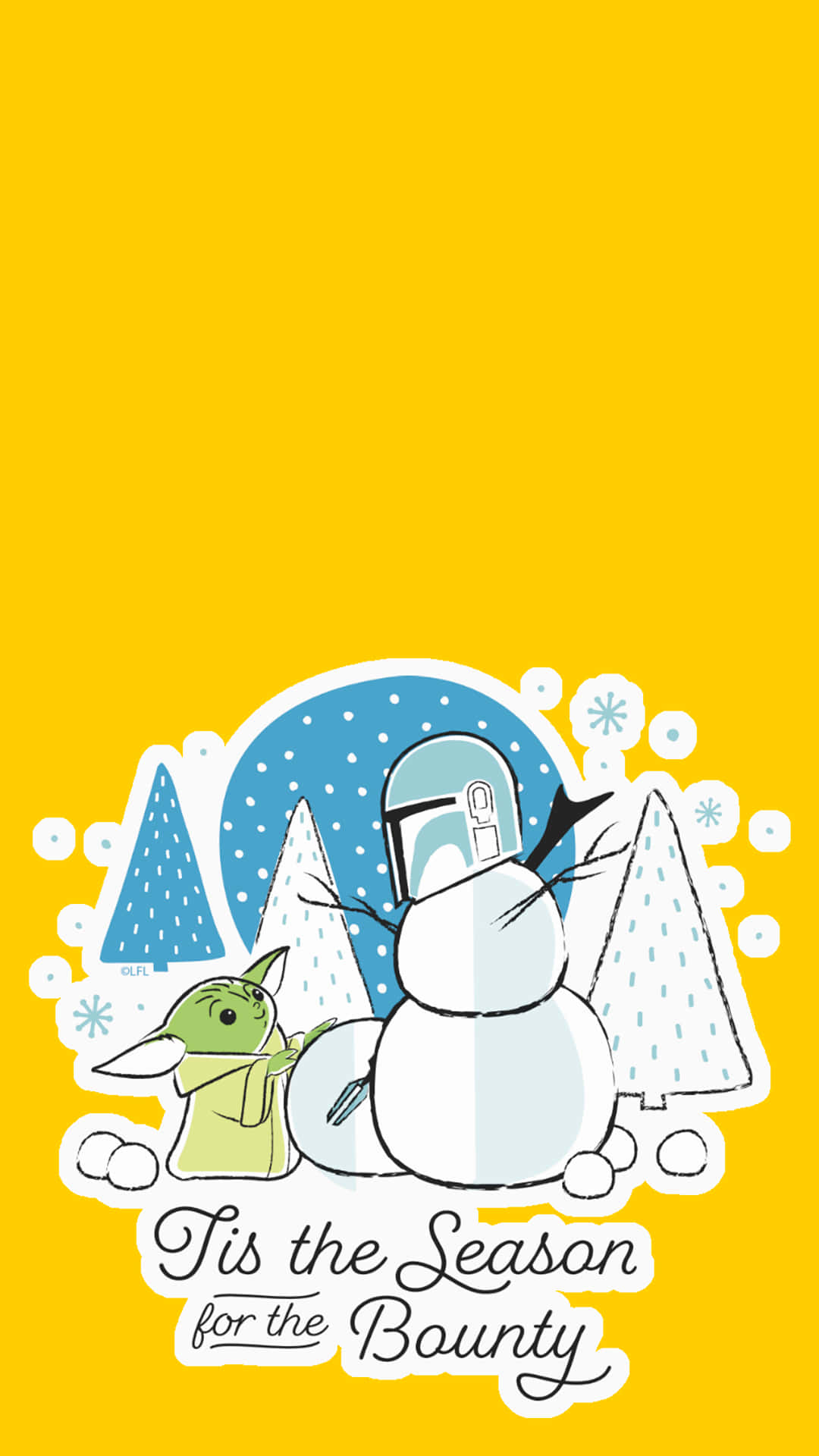 Baby Yoda Christmas Snowman Wallpaper