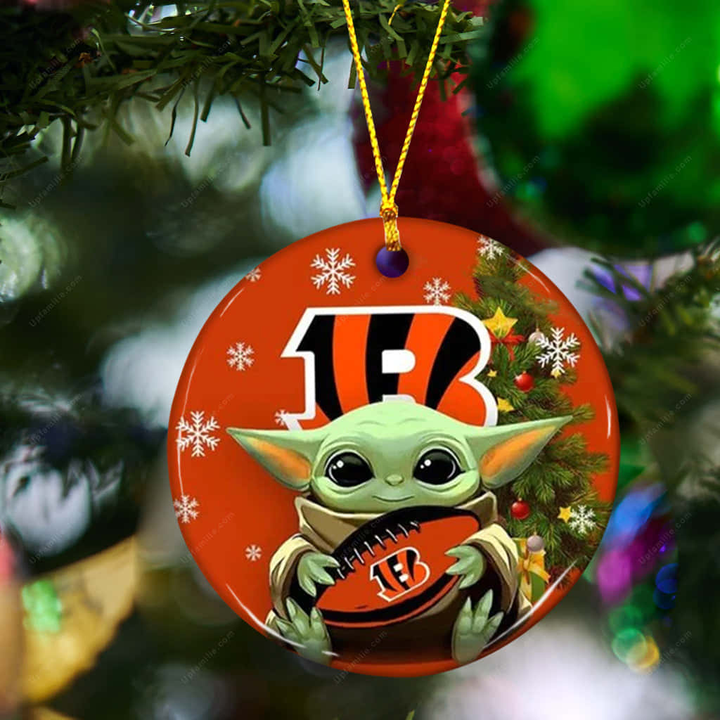 Baseball Baby Yoda Christmas Ornament Wallpaper