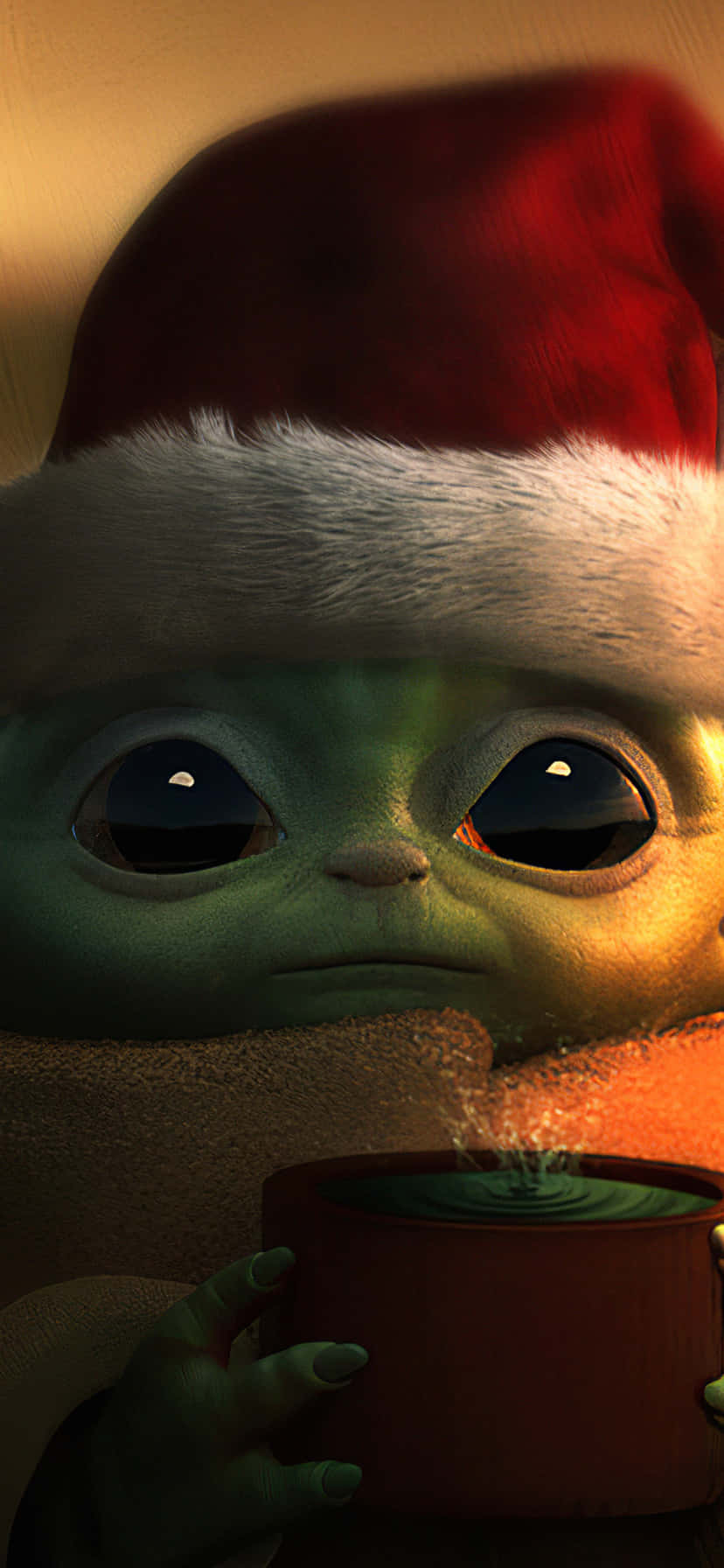 Celebrate The Holidays With Baby Yoda Wallpaper