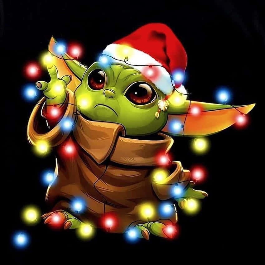 ¡amory Alegría! ¡baby Yoda Celebra La Navidad! Fondo de pantalla