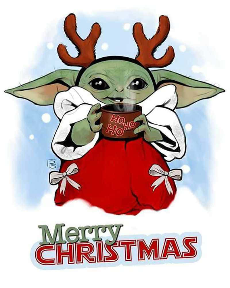 Feiernsie Weihnachten Mit Baby Yoda Wallpaper