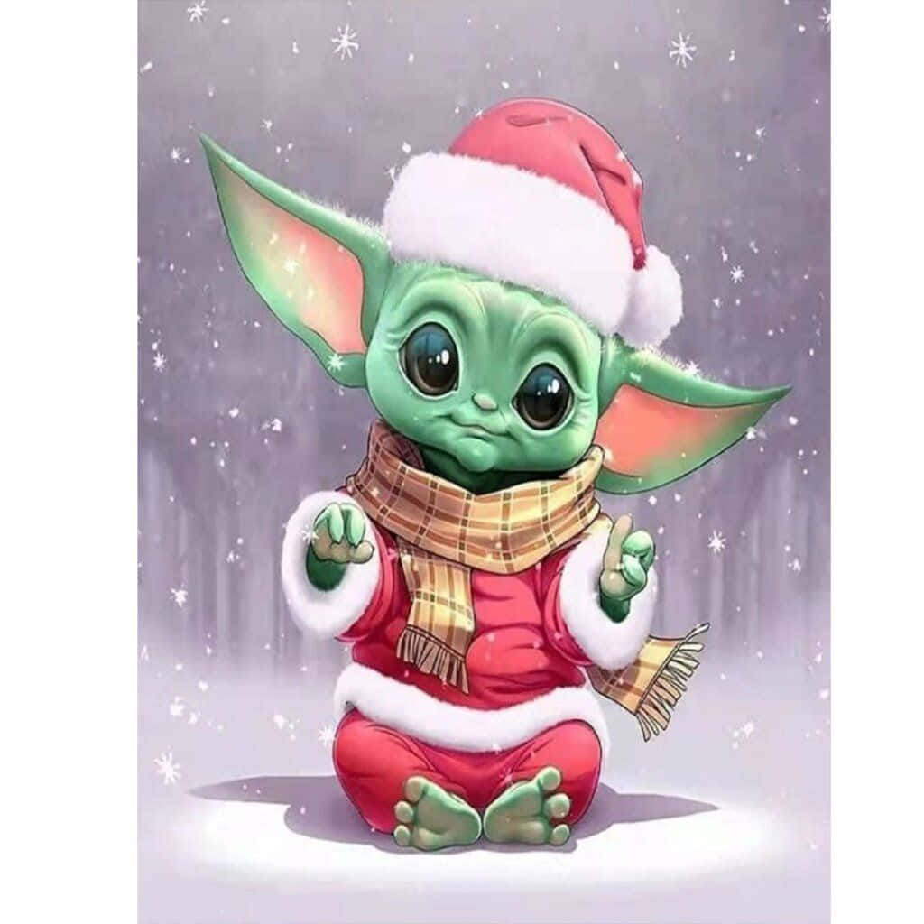 Celebrate The Holidays With Baby Yoda Wallpaper