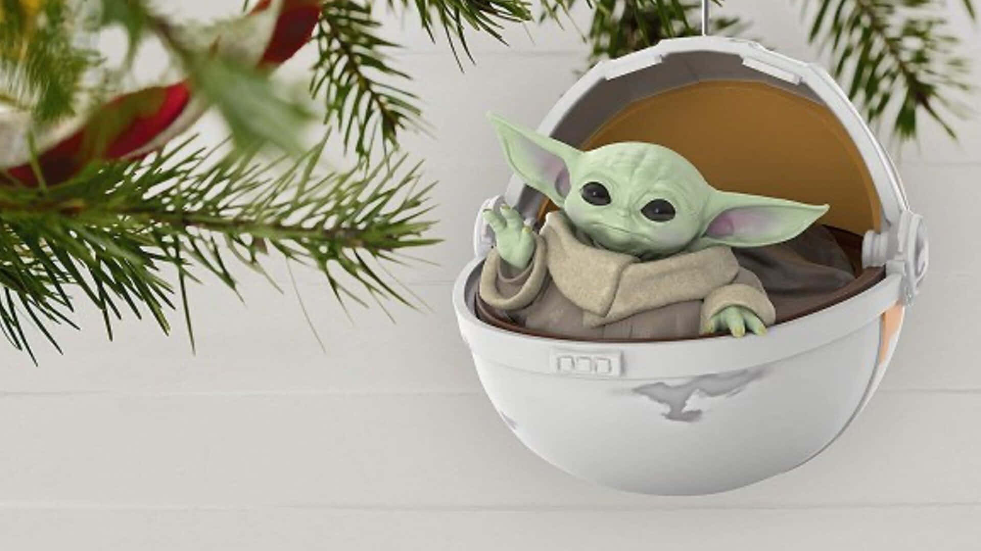 Adornode Baby Yoda Para Navidad Fondo de pantalla