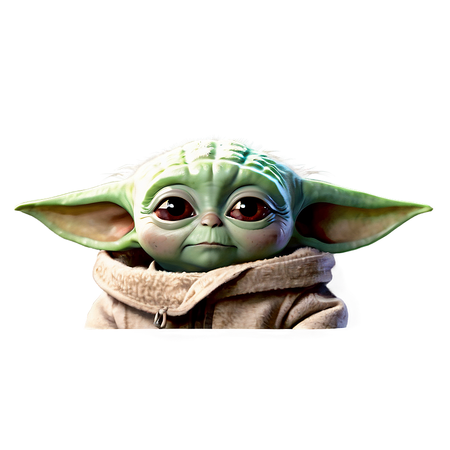 Baby Yoda Ears Up Png 05062024 PNG