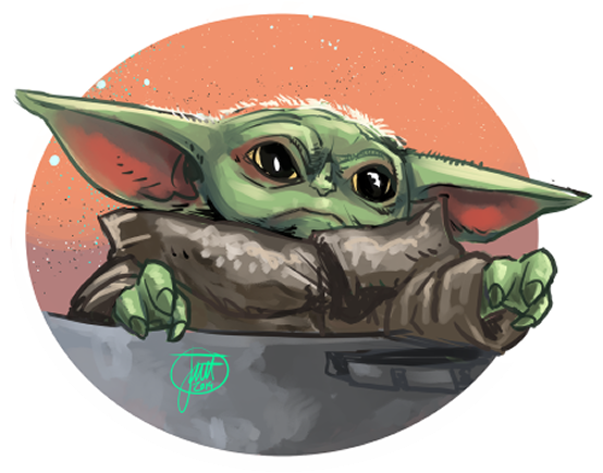 Download Baby Yoda Illustration | Wallpapers.com