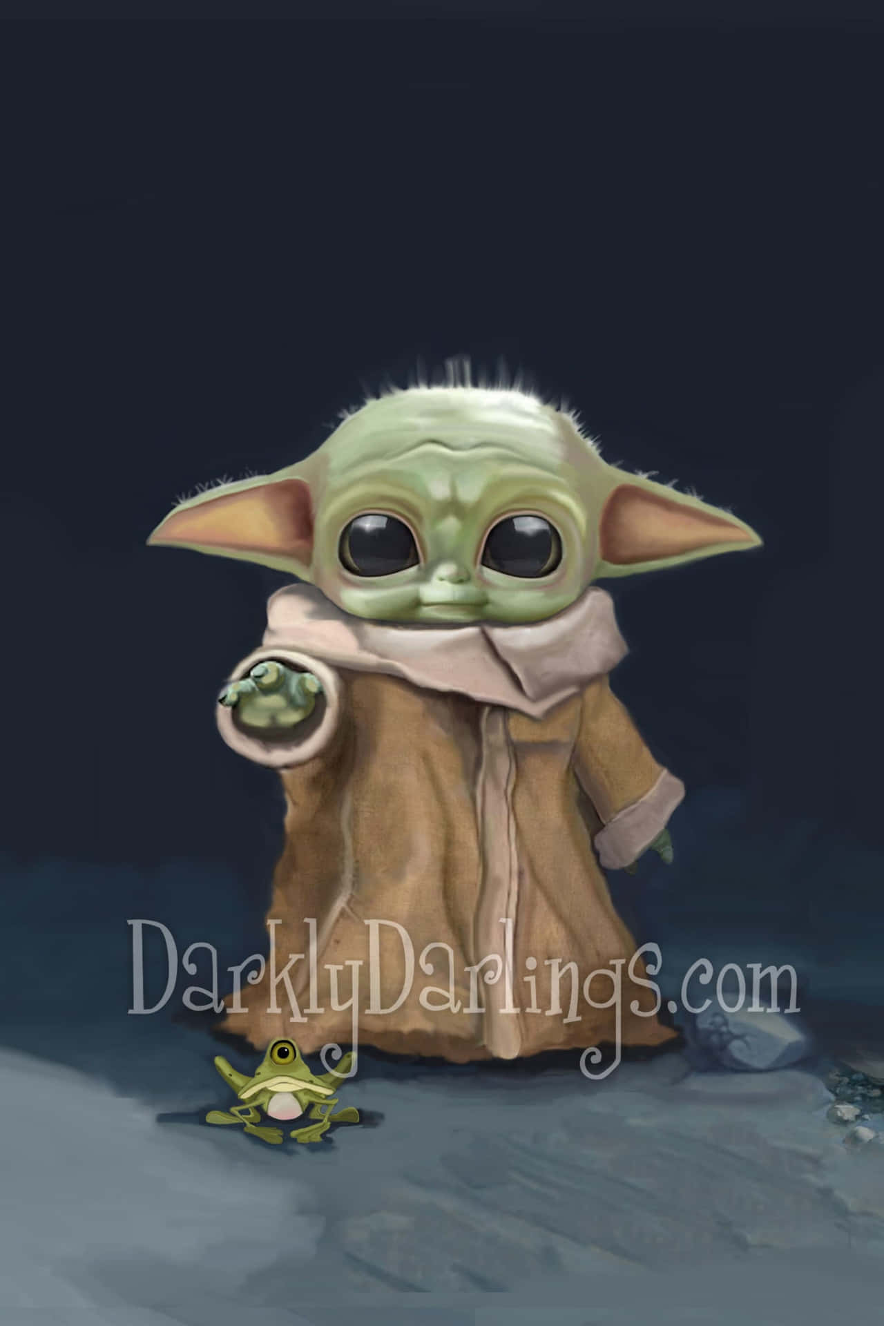 Bedårandebaby Yoda Pryder En Iphone Wallpaper