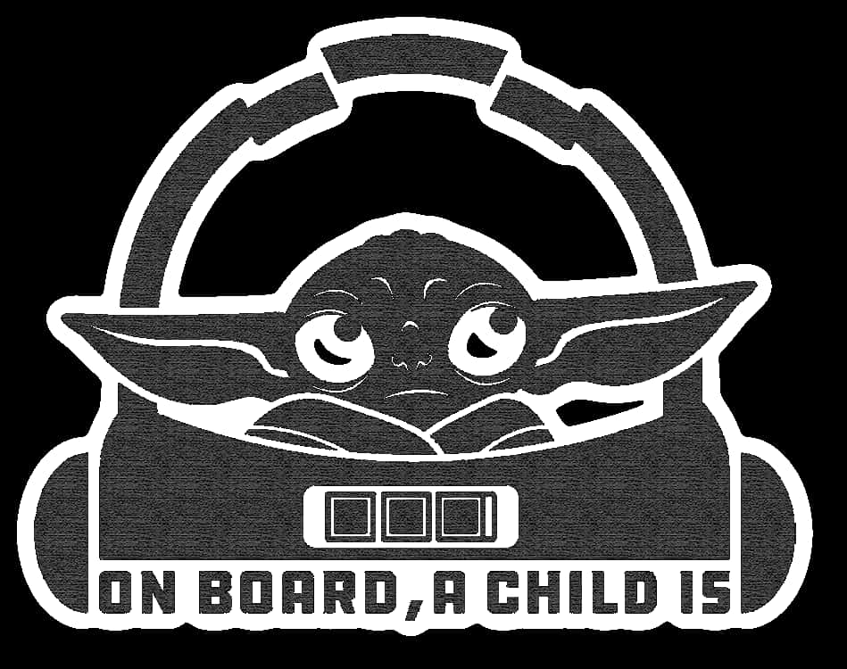 Baby Yoda On Board Sign PNG