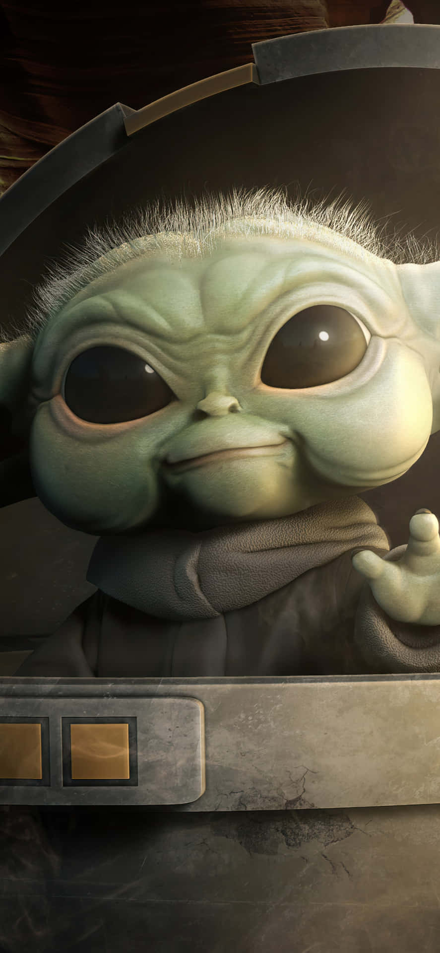 "Cuddle with the Baby Yoda Phone and keep your special memories safe" Wallpaper
