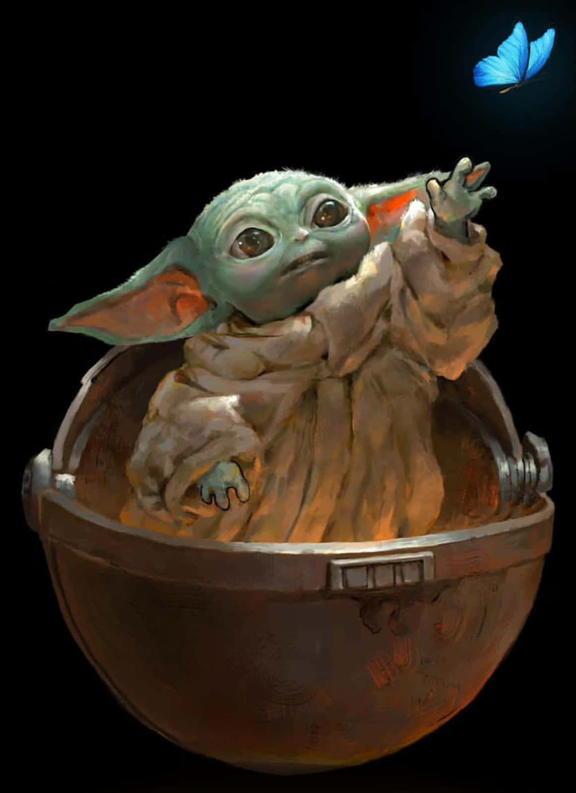 Enjoy the Force with Baby Yoda Phone Wallpaper