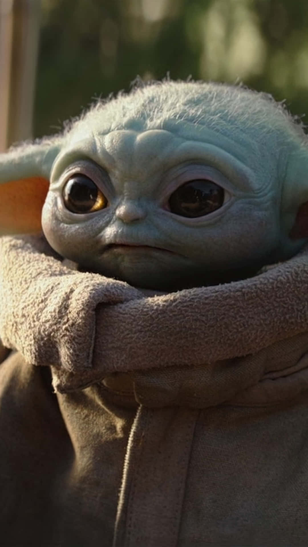 Adorable Tech - Baby Yoda On Phone Wallpaper