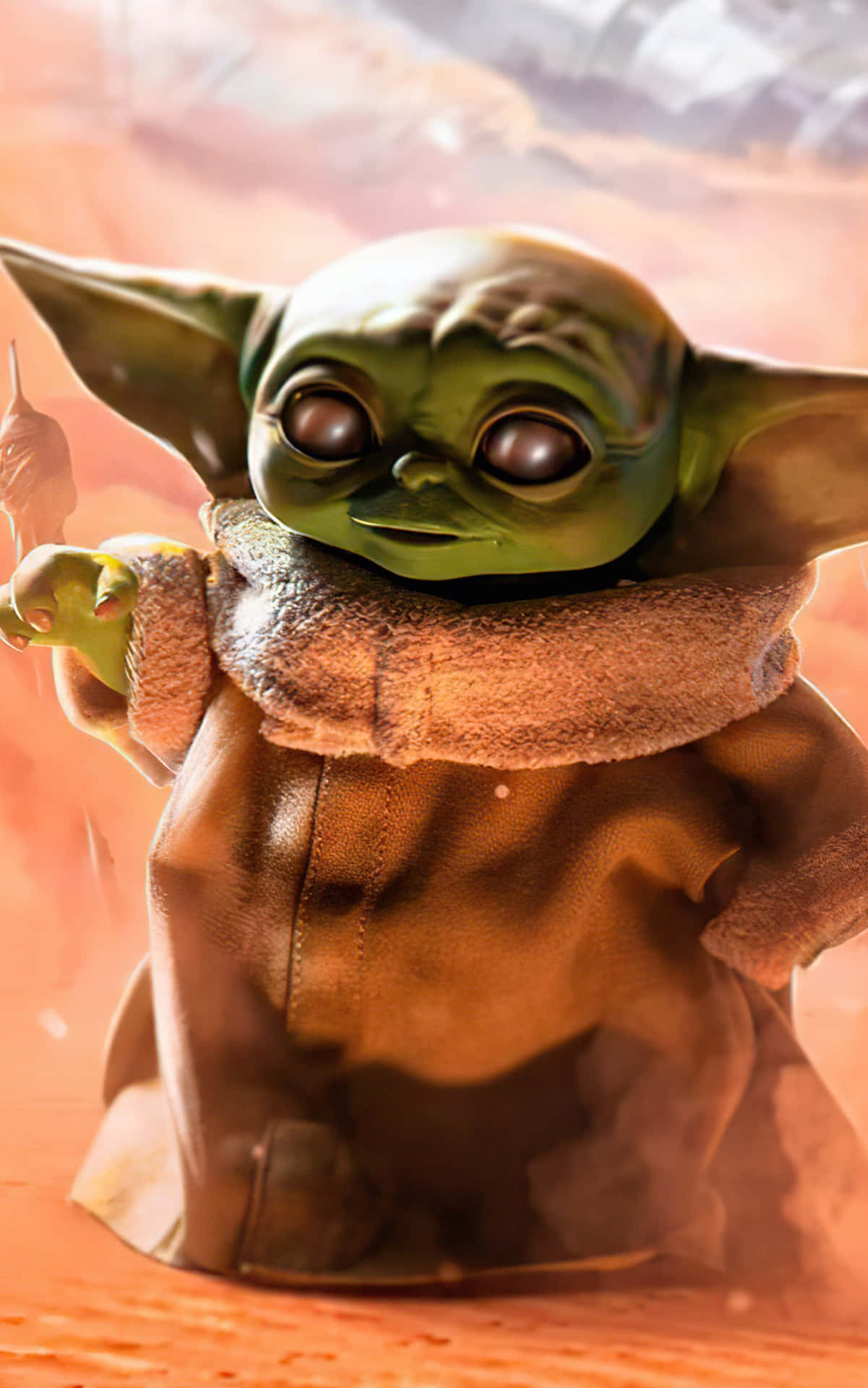 Visaupp Ditt Star Wars-fandom Med Detta Personliga Telefonfodral Med Baby Yoda Motiv. Wallpaper