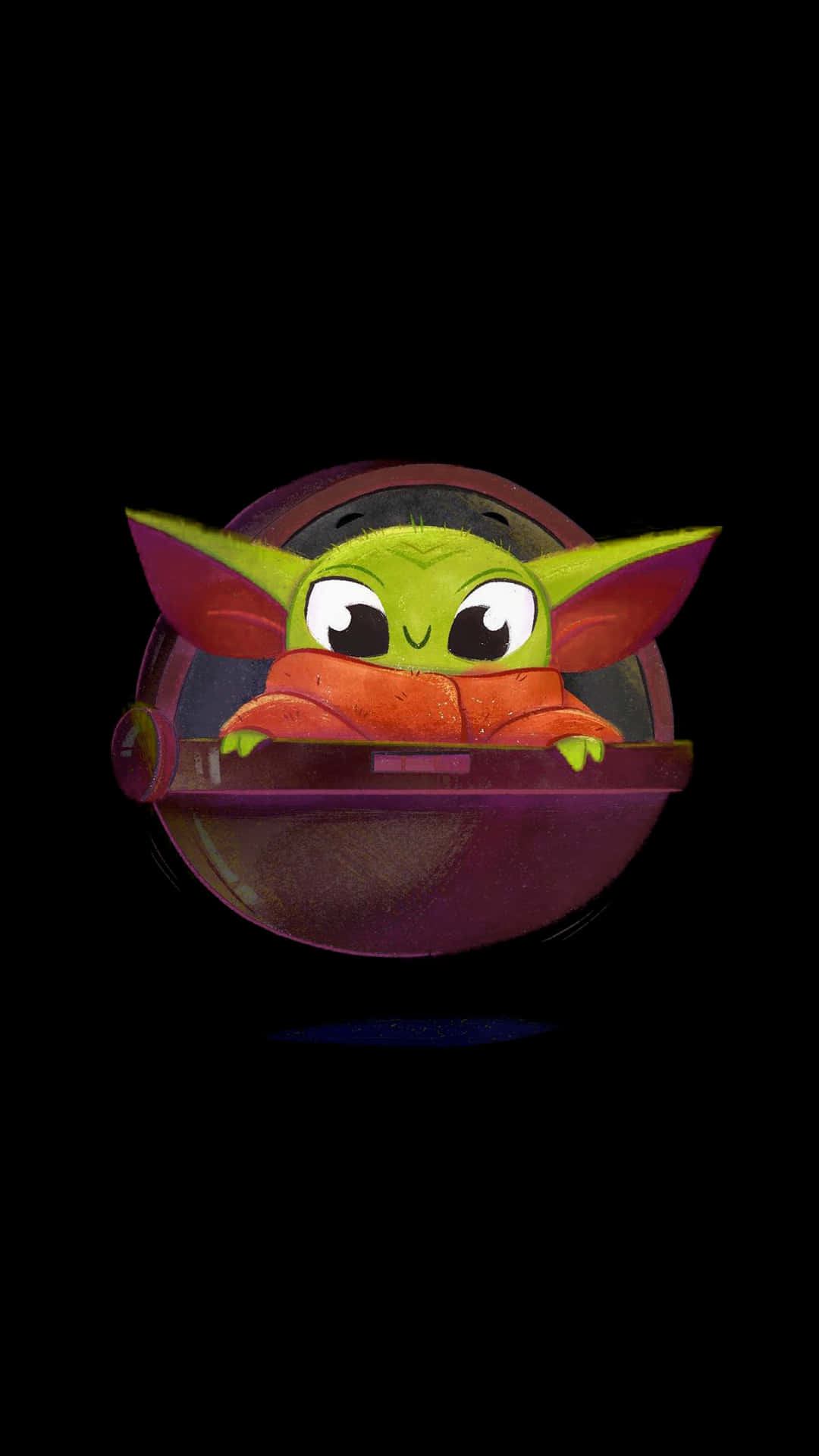 Image  Adorable Baby Yoda holding cell phone Wallpaper