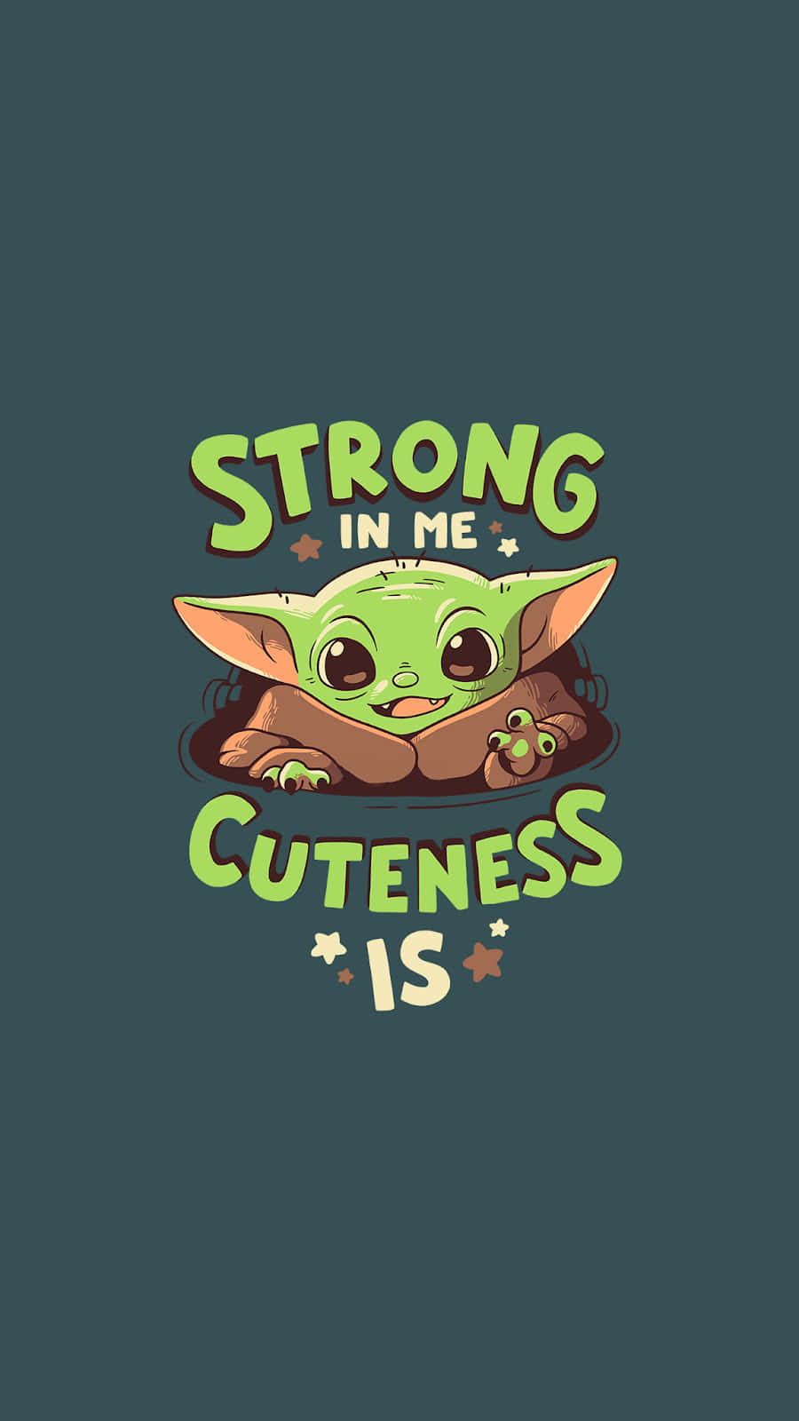 "All your texting needs fulfilled with a Baby Yoda Phone!" Wallpaper