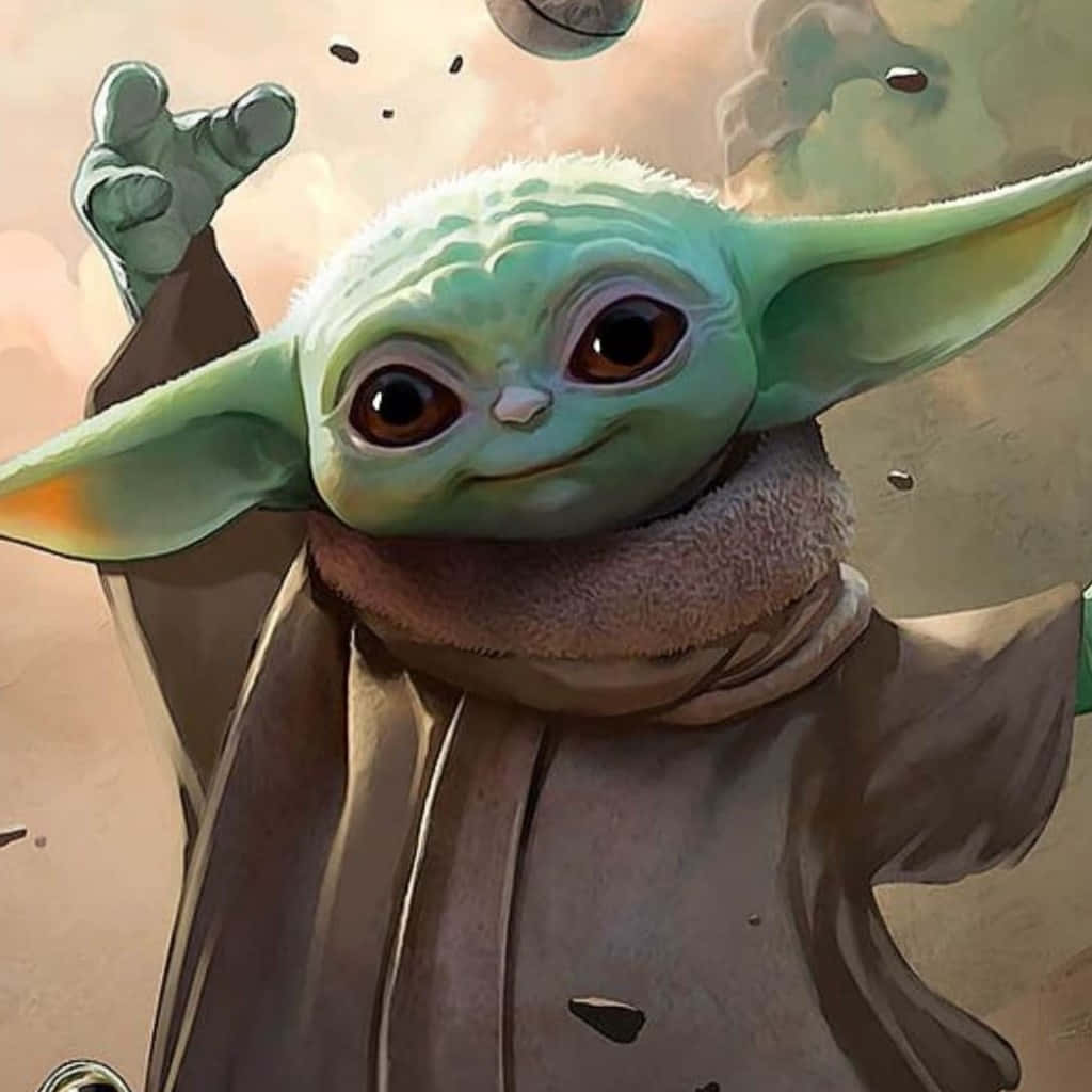 "Baby Yoda" Stands Watchfully