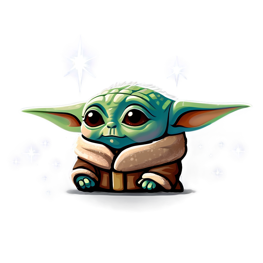 Baby Yoda Under Stars Png 88 PNG