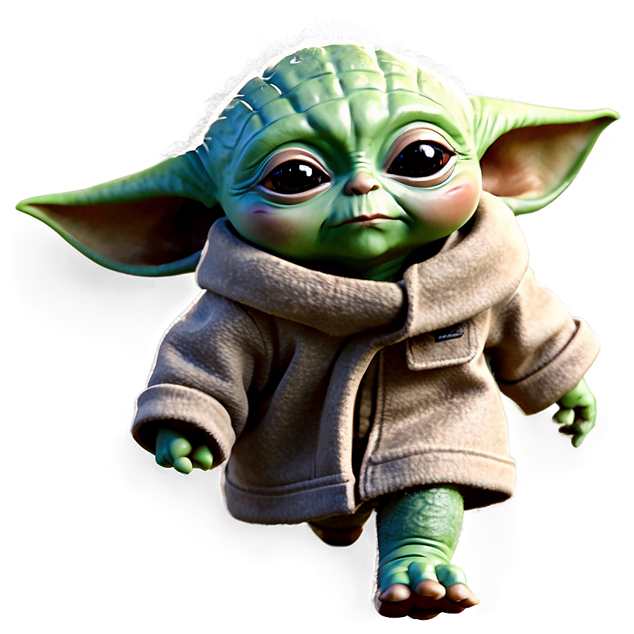 Baby Yoda Walking Png Bve PNG