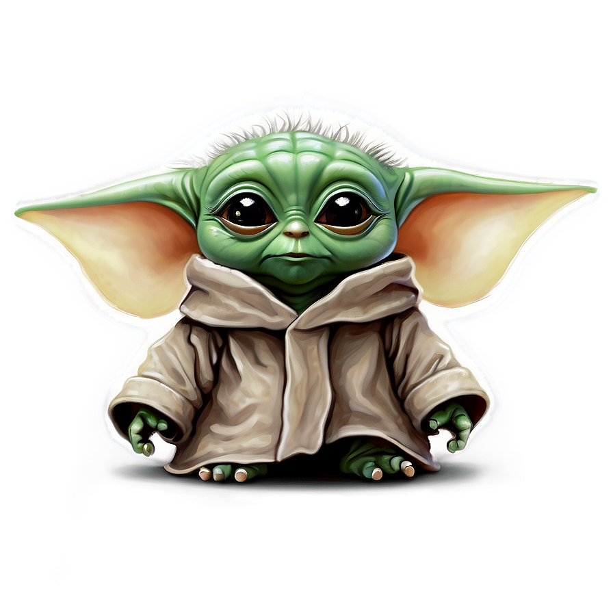 Download Baby Yoda With Butterfly Png 24 | Wallpapers.com