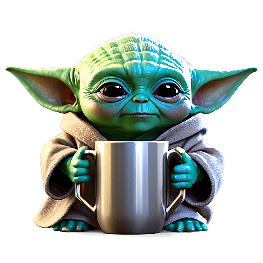 Baby Yoda With Cup Png 78 PNG