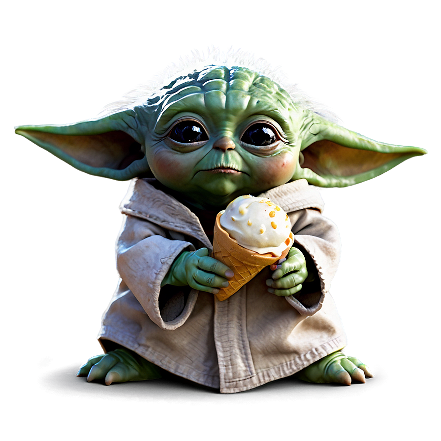 Download Baby Yoda With Ice Cream Png 05062024 | Wallpapers.com