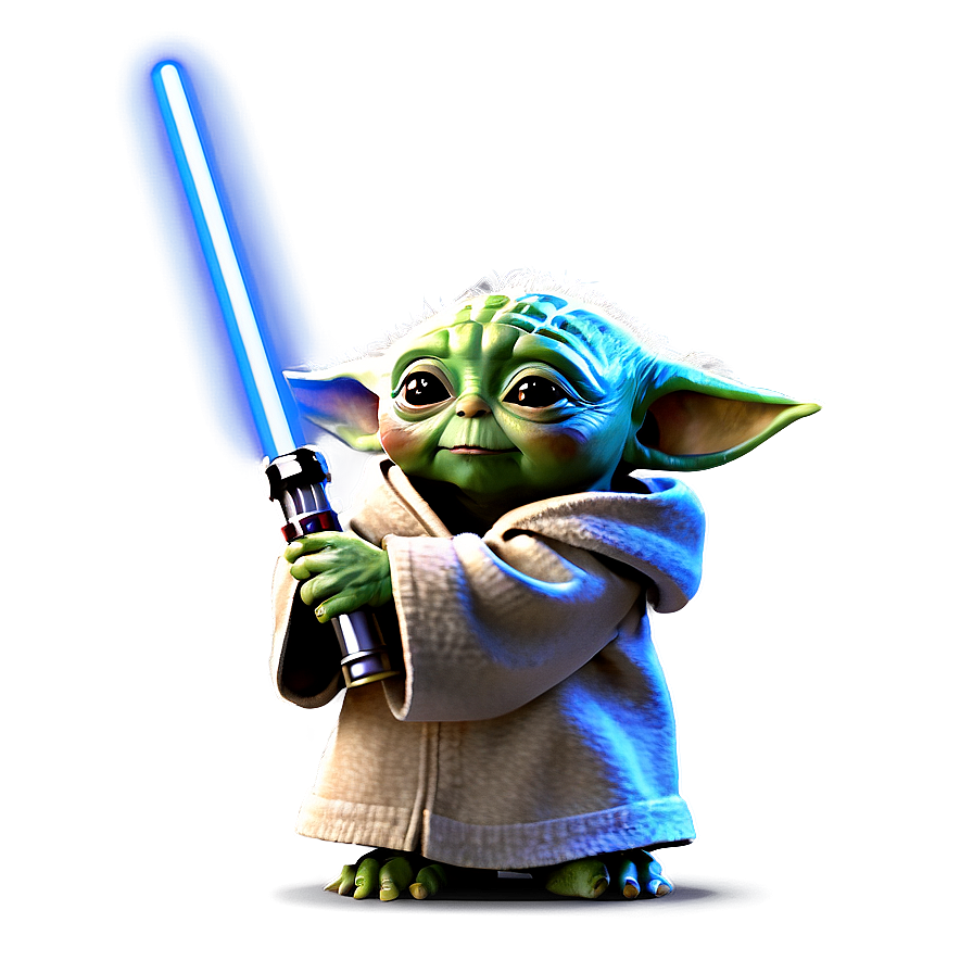 Baby Yoda With Lightsaber Png Iuy PNG