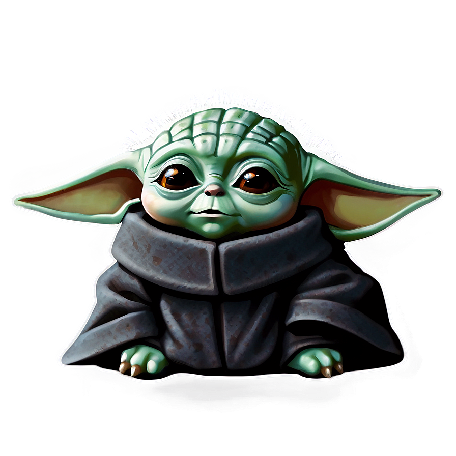 Baby Yoda With Mandalorian Sigil Png 05062024 PNG