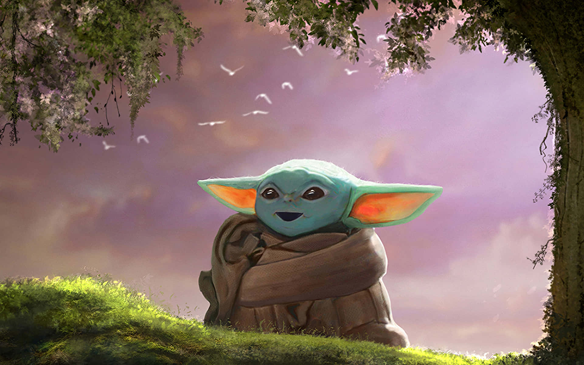 Baby Yoda Zoom Background