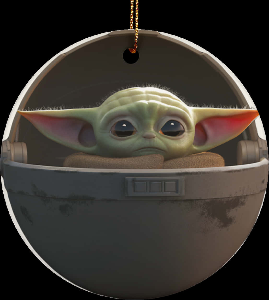 Baby Yodain Pod Ornament PNG