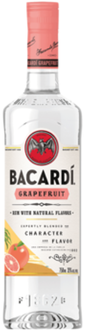 Bacardi Grapefruit Flavored Rum Bottle PNG
