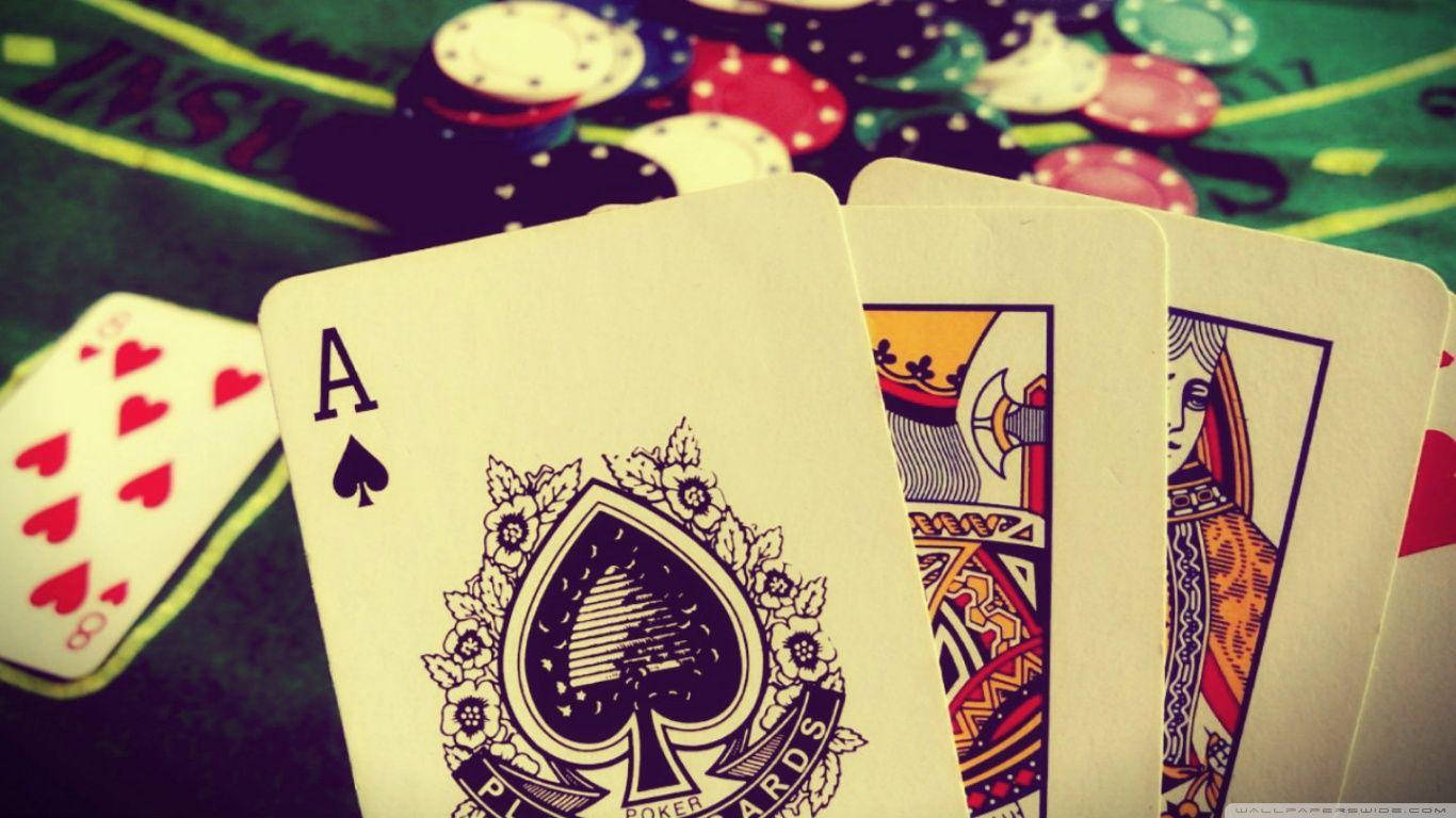 Baccarat Game Cards Ace Of Spades Wallpaper