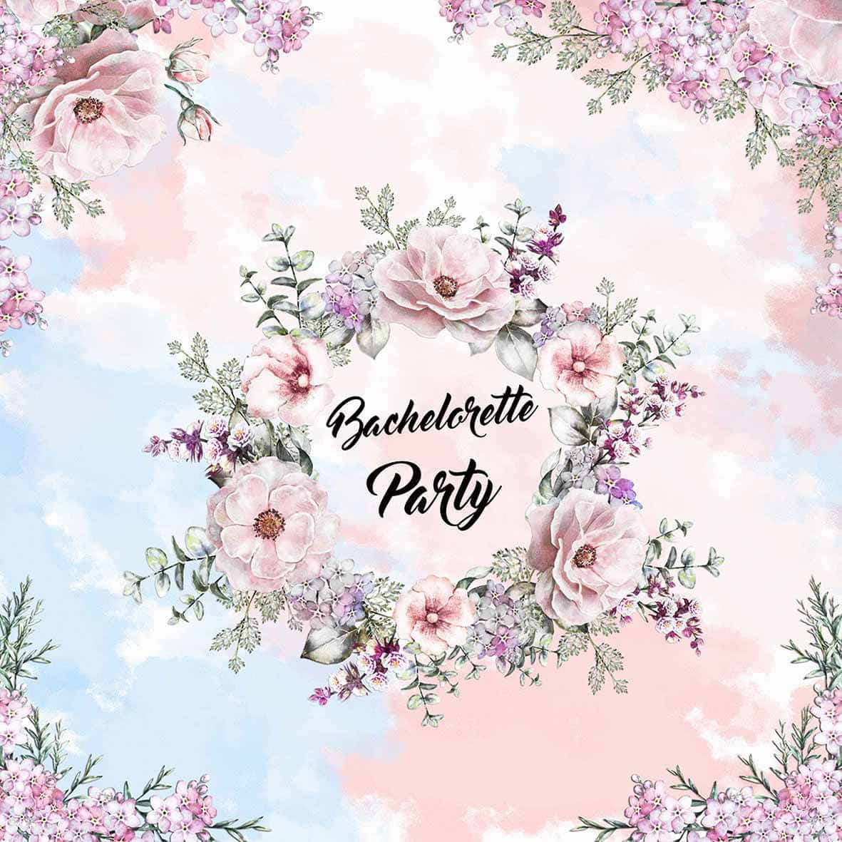 Bachelorette Party Blomsterinvitasjonsdesign Bakgrunnsbildet