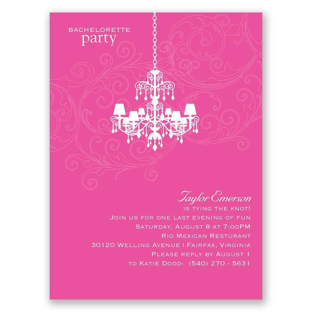 Bachelorette Party Invite With Chandelier