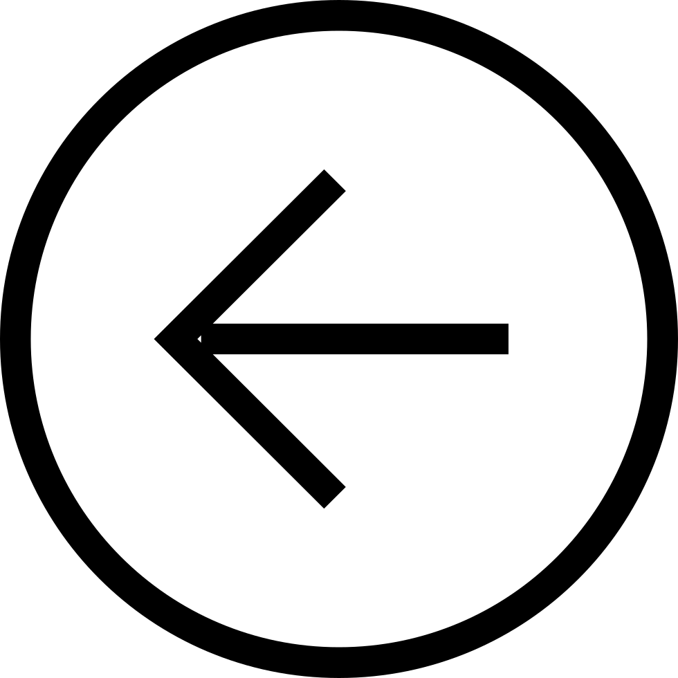 Back Arrow Icon Circle Blackand White.png PNG