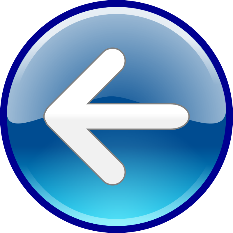 Back Arrow Icon Glossy Blue Circle PNG