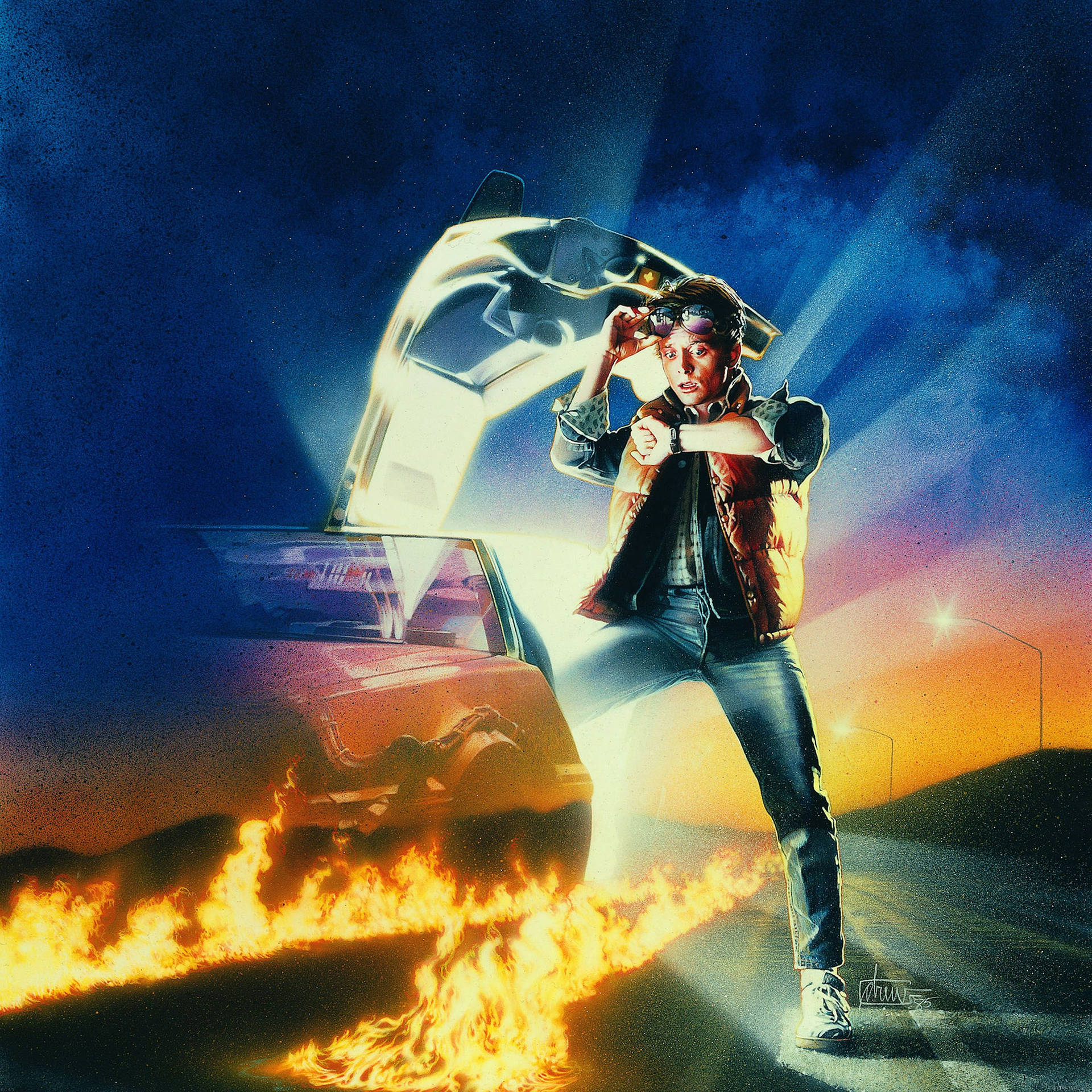 Iconic Back To The Future Movie Poster Wallpaper