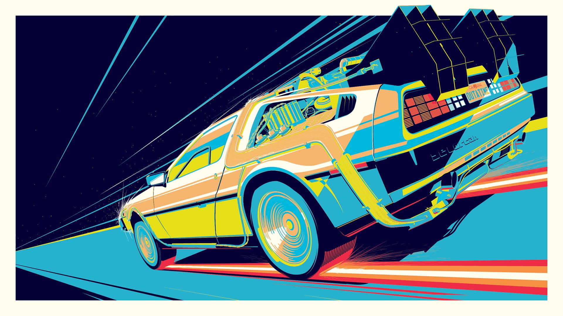 Marty McFly travels back in time with Doc—Back To The Future