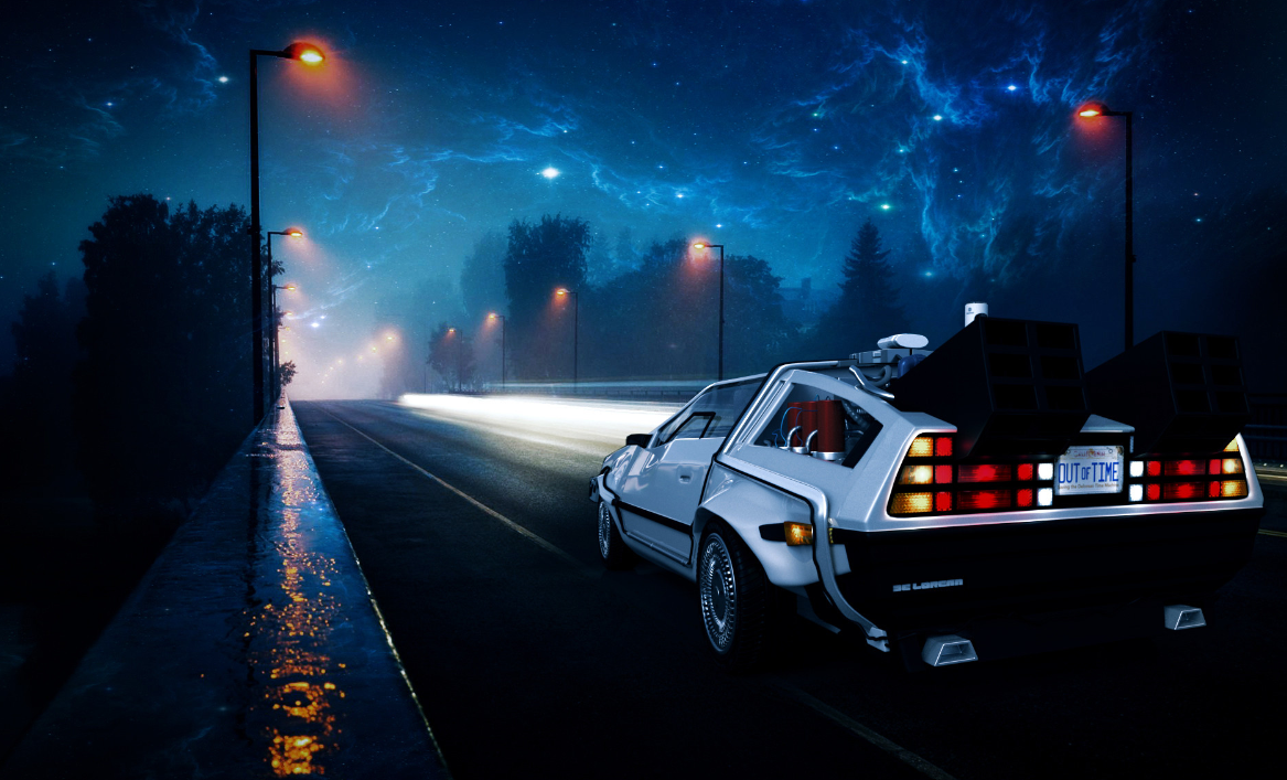 Marty McFly Takes Flight Back Through Time