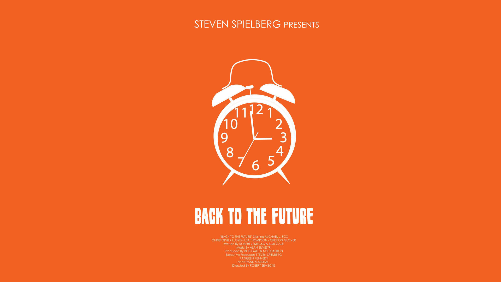 Back To The Future Clock On Orange Wallpaper