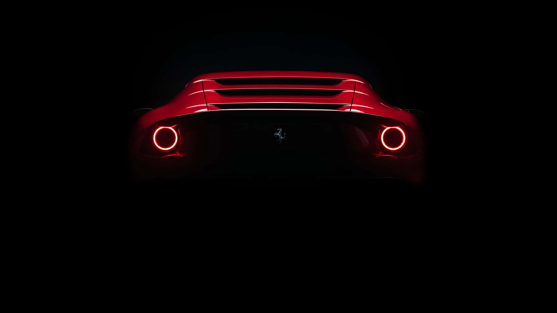 Back View Of A Red Supercar Wallpaper