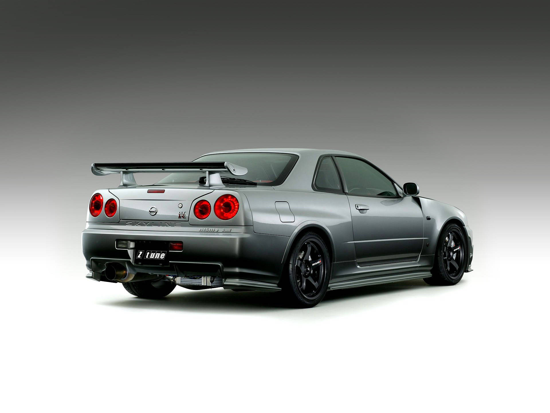 Back View Of Gray Skyline Car