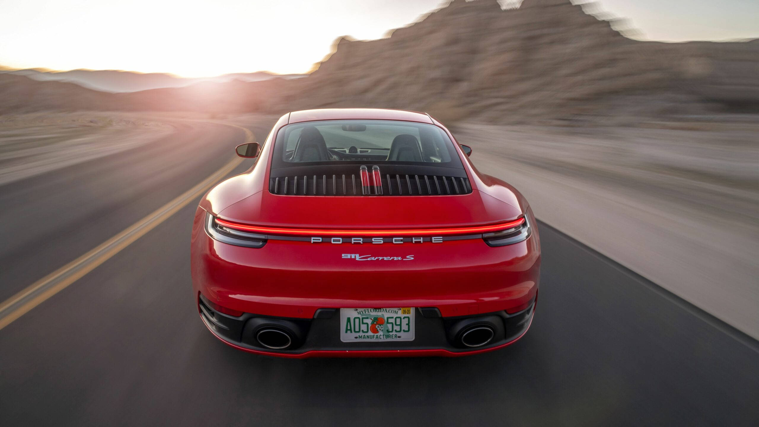 Back View Of Red Porsche 911 Wallpaper