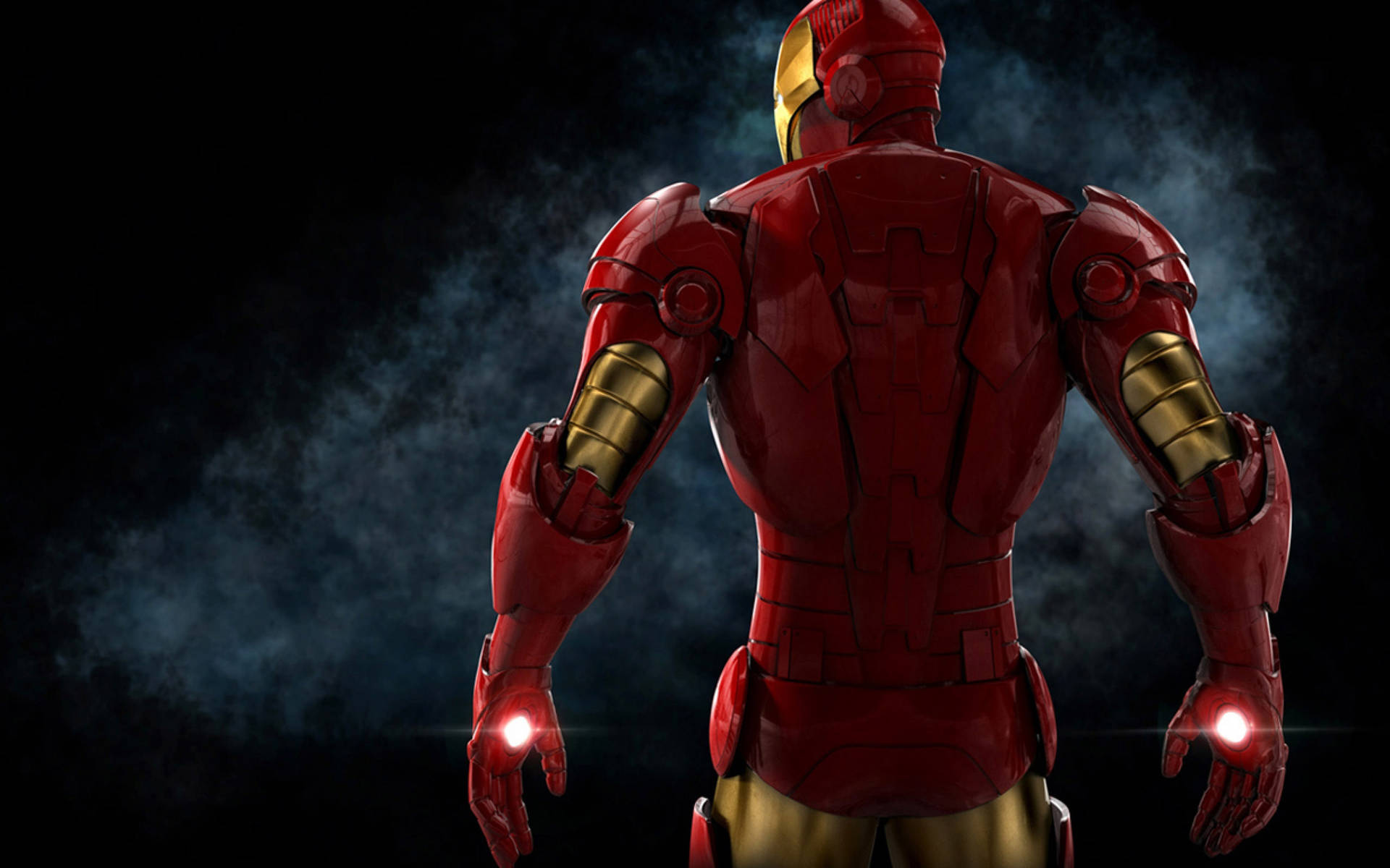 Vistaposteriore Del Supereroe Iron Man Sfondo