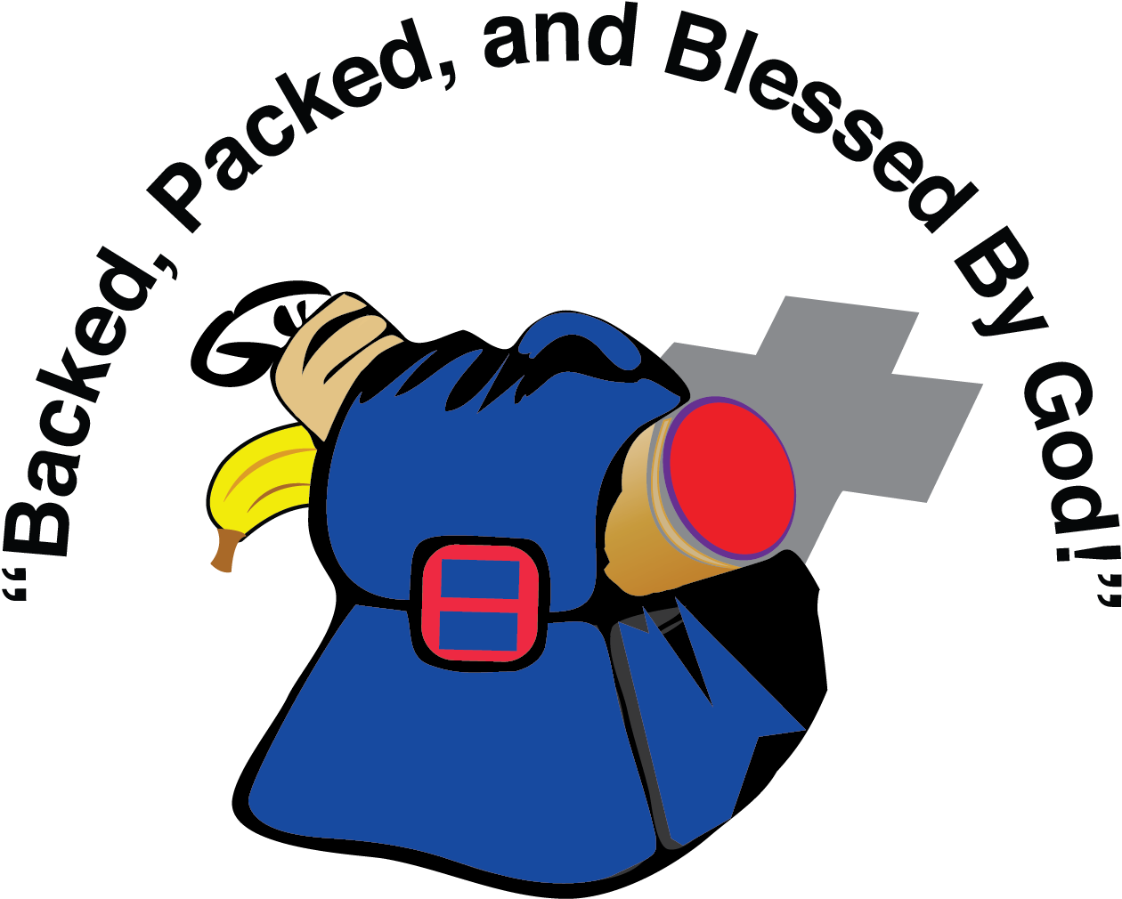 Backed Packed Blessed Backpack Graphic PNG