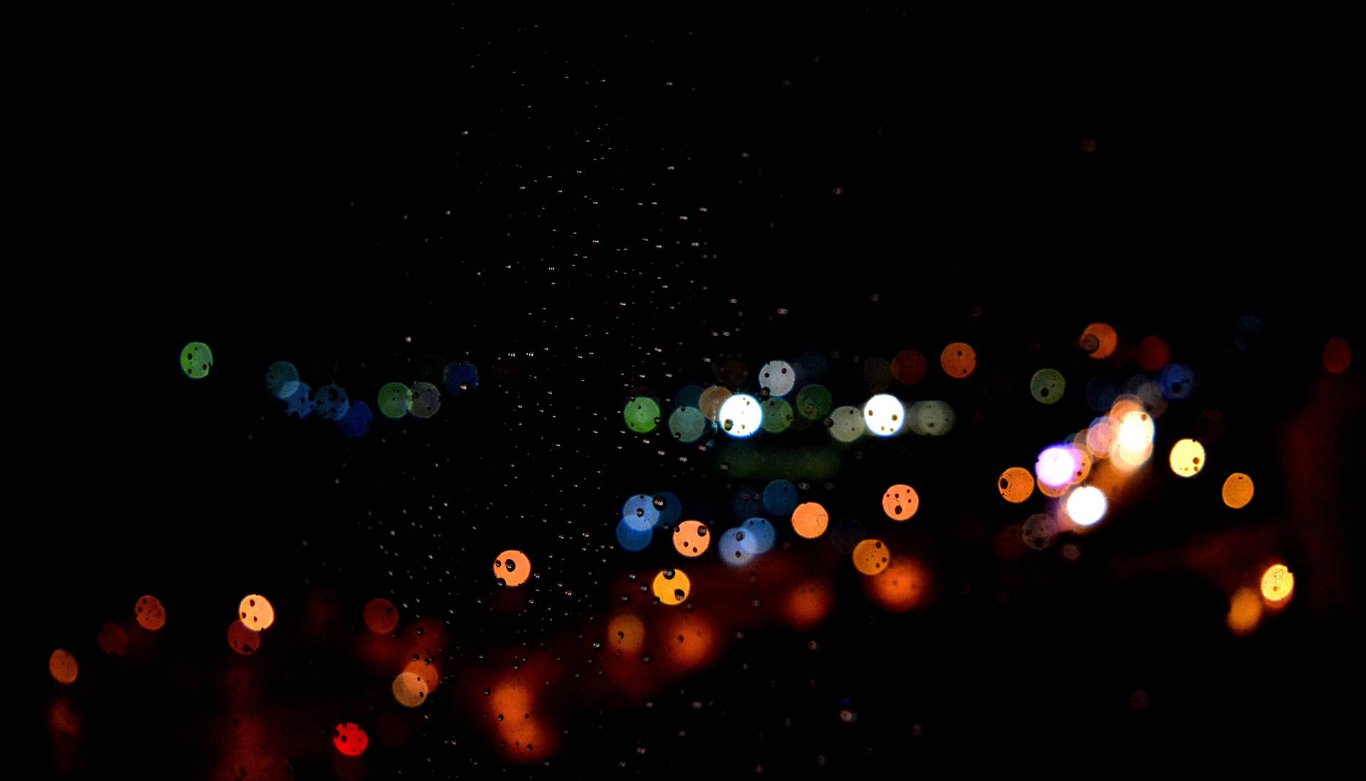 Background Black With Bokeh Lights Wallpaper