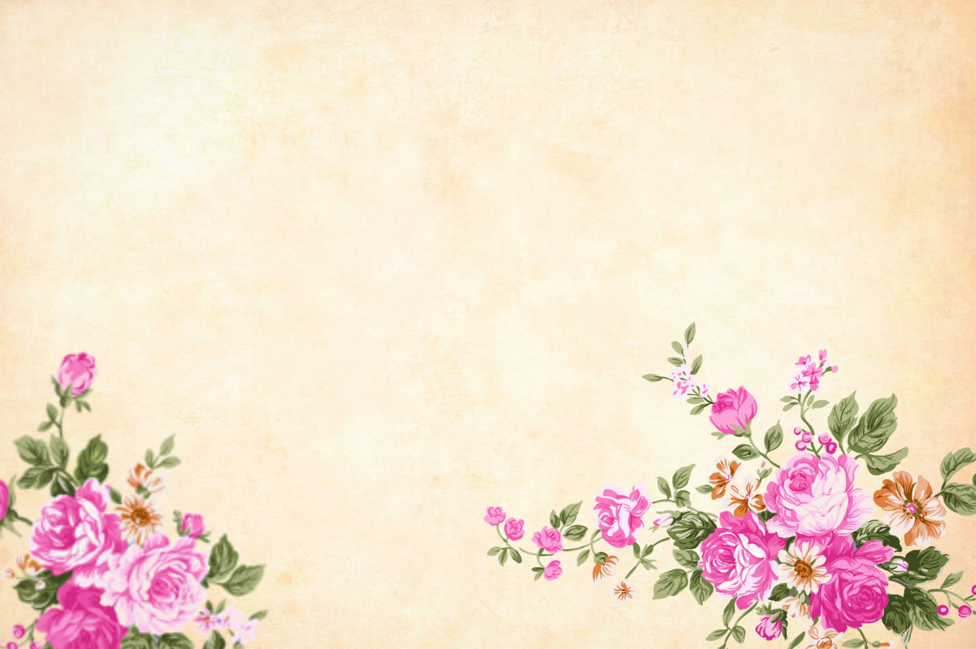 Background Design With Pink Flowers Wallpaper