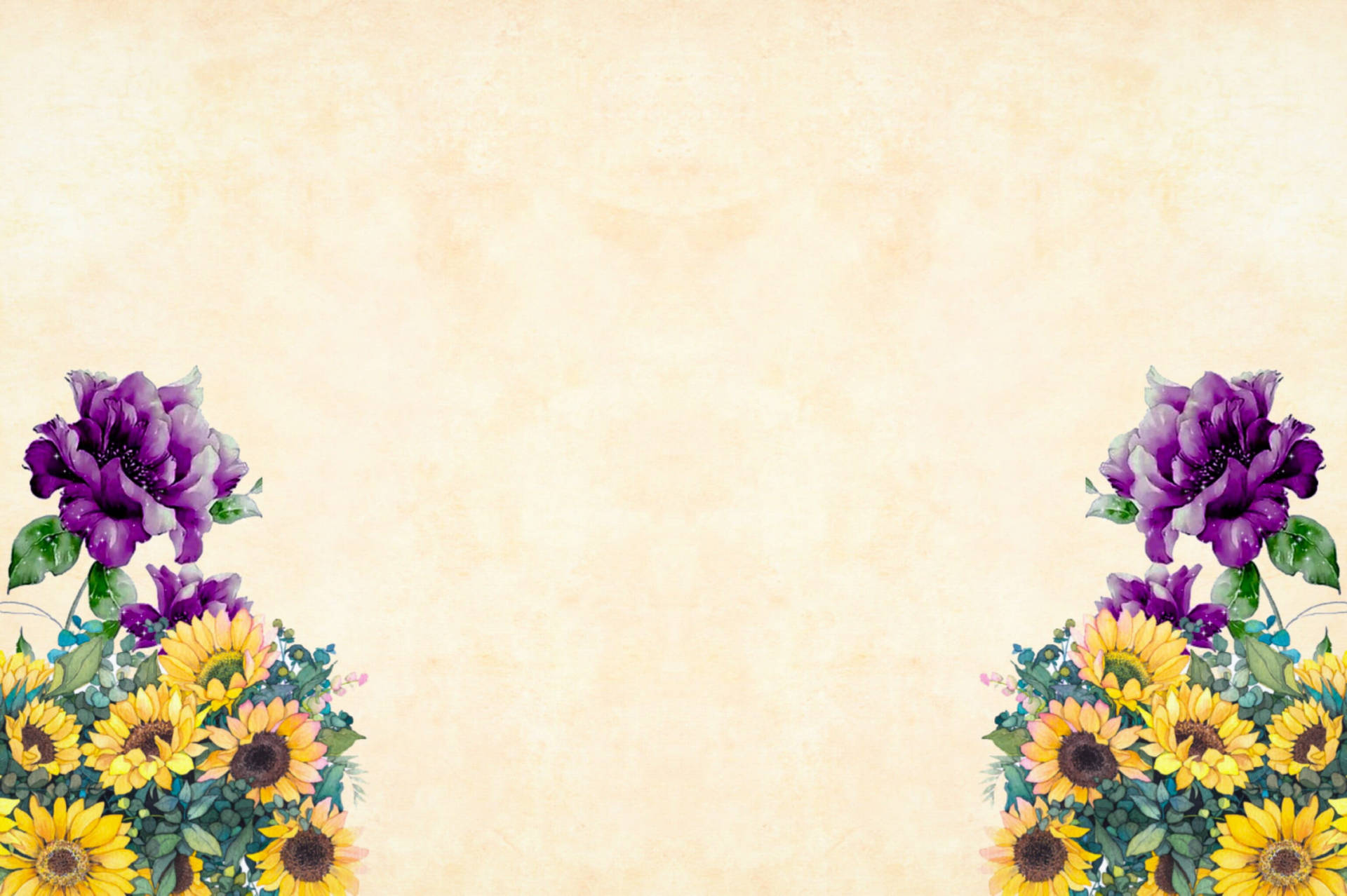 Background Design With Sunflower Wallpaper