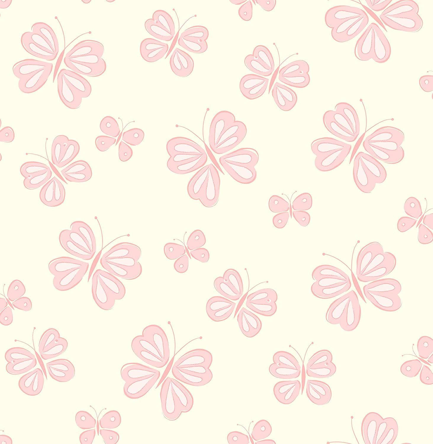 Background With Cute Pink Butterfly Design Wallpaper