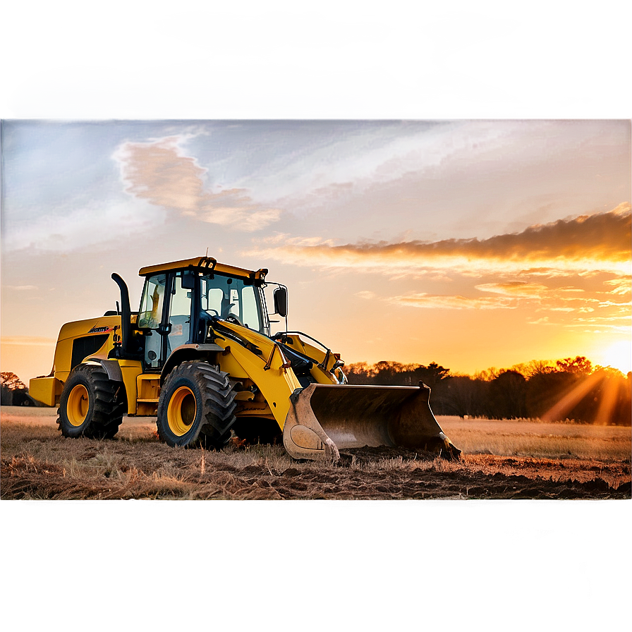 Backhoe Loader At Sunset Png 82 PNG